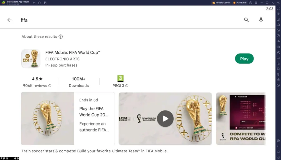 Download FIFA Mobile in the Google Play Store