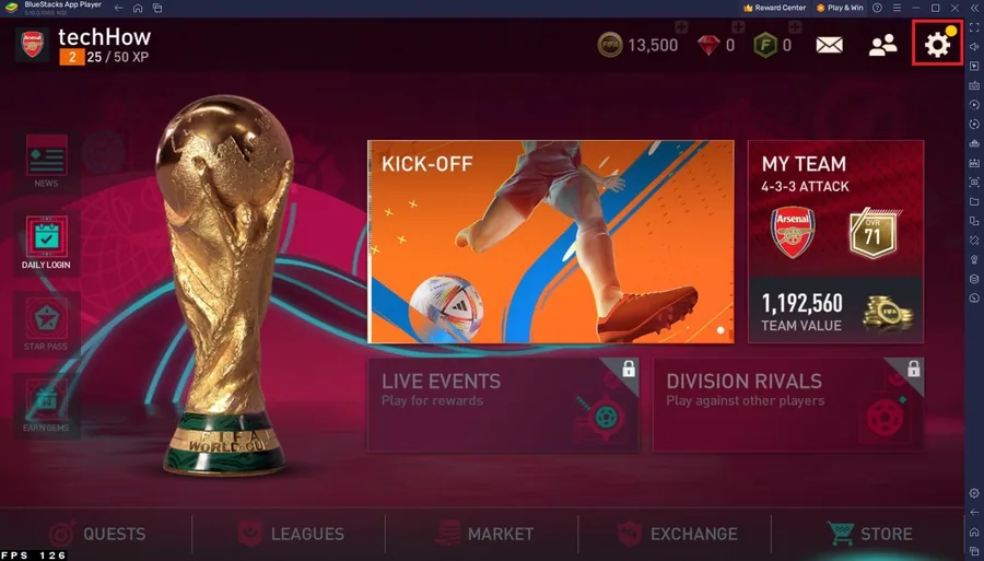 FIFA Mobile Main Menu