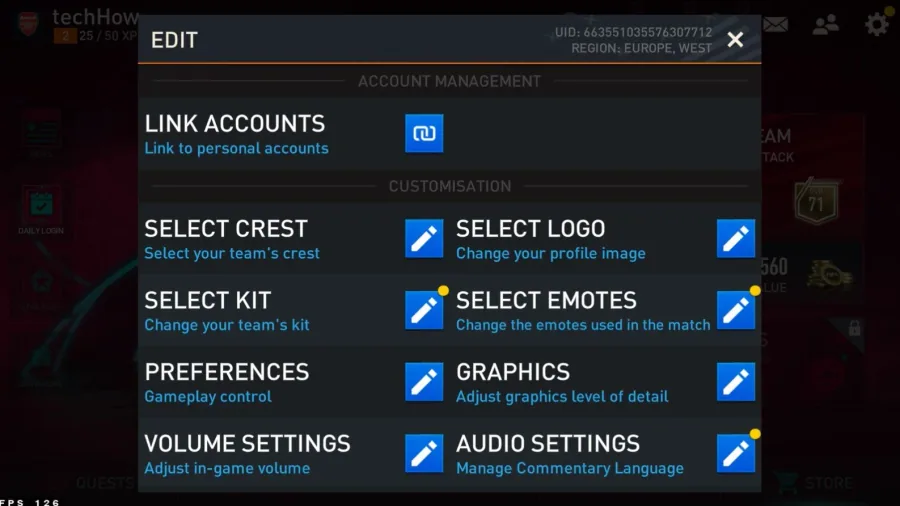 FIFA Mobile General Settings
