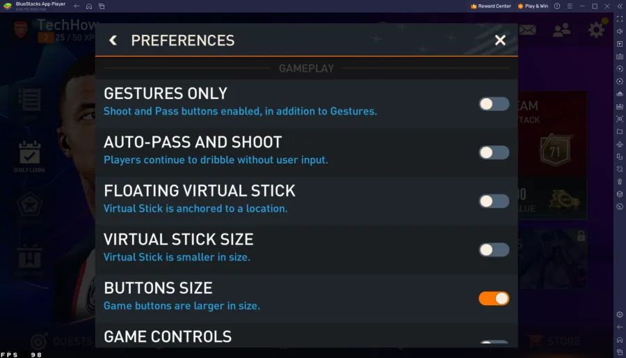 FIFA Mobile In-Game Controls