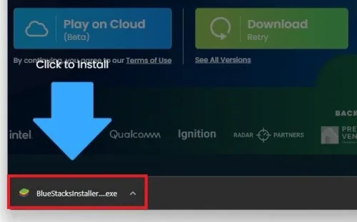 Open the BlueStacks Installer