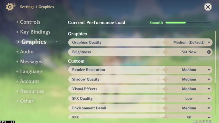 genshin impact graphics settings