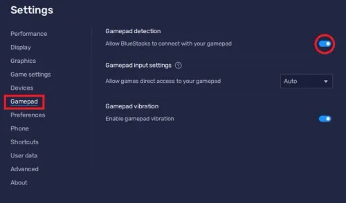 enable gamepad detection for hill climb racing 2