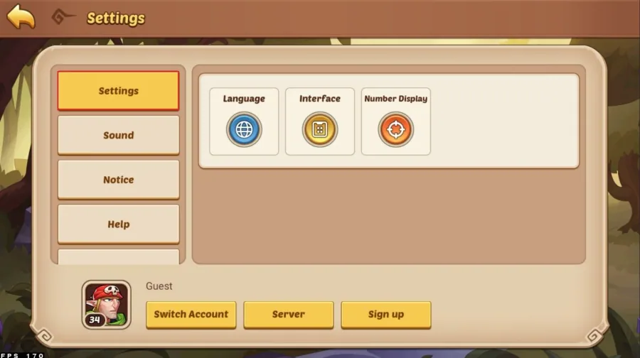 Log into Idle Heroes account