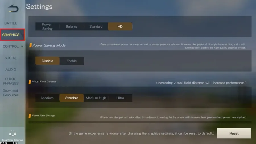 knives out graphics settings