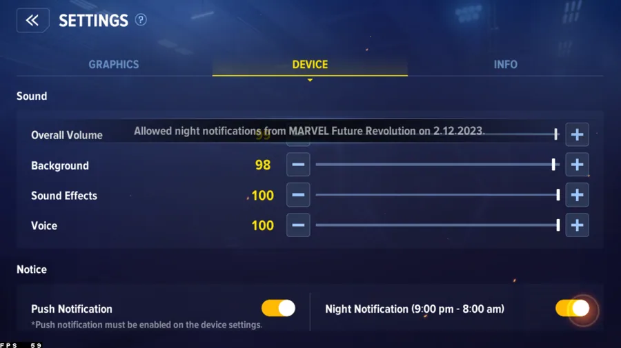 Marvel Future Revolution Device Settings