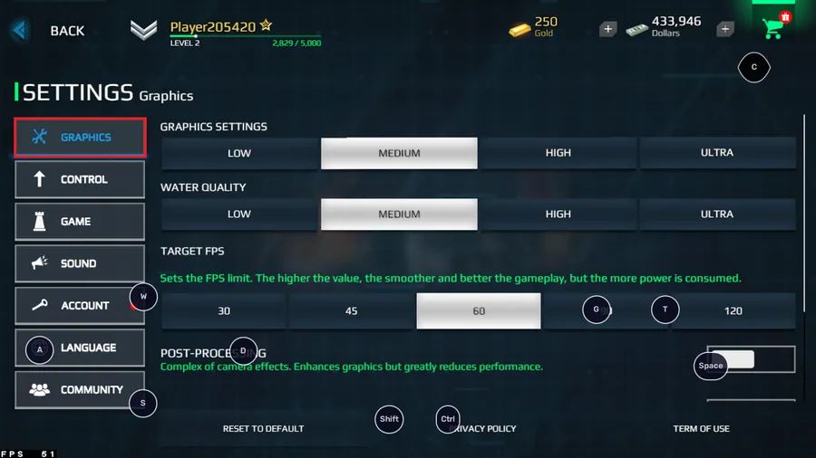 Modern Warships Graphics Settings