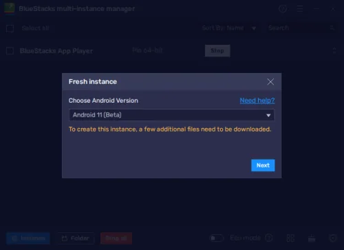 Create Fresh Instance for Android 11 (Beta)