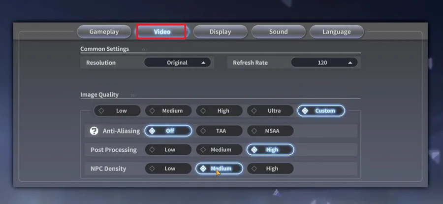 one punch video settings