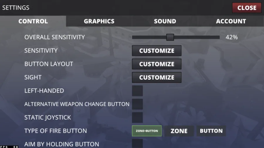 Polywar Control Settings
