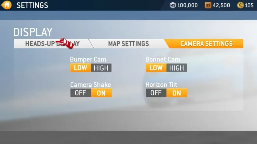 Real Racing 3 Display Settings