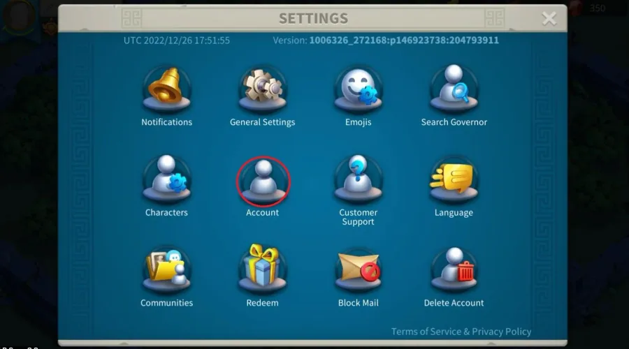 Connect your Rise of Kingdoms Account