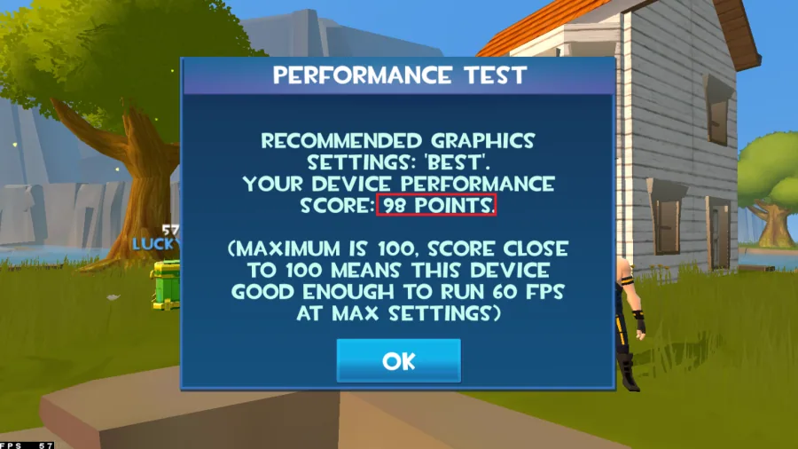 Rocket Royale Performance Test with BlueStacks