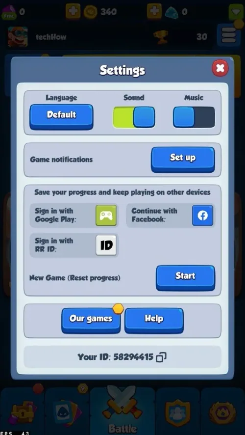 Rush Royale TD Settings
