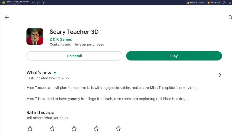 Google Play Store > Scary Teacher 3D