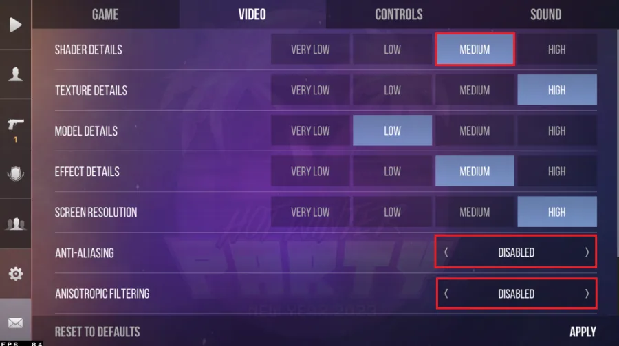 Standoff2 Video Settings