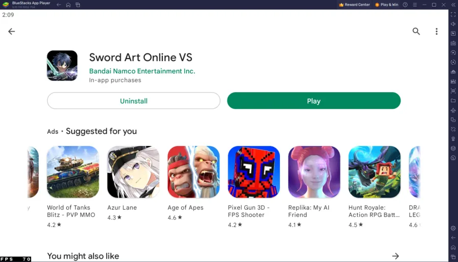 Download Sword Art Online VS from the Google Play Store