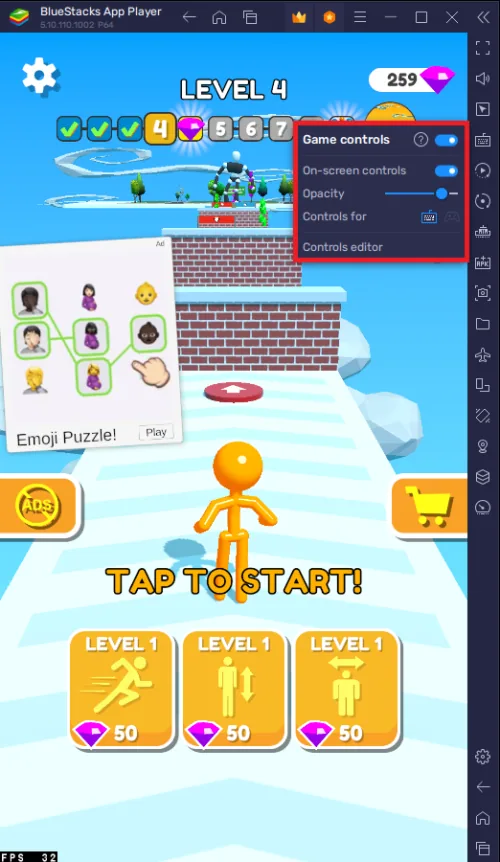 Tall Man Run Game Controls