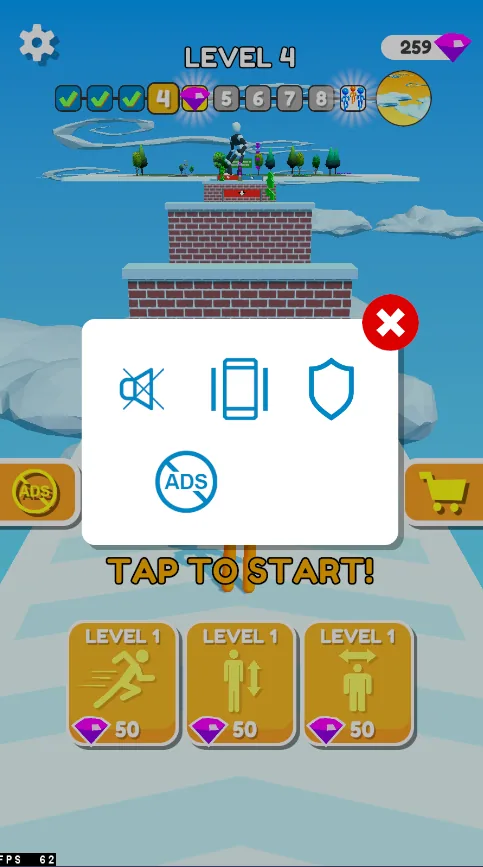 Tall Man Run Settings on BlueStacks