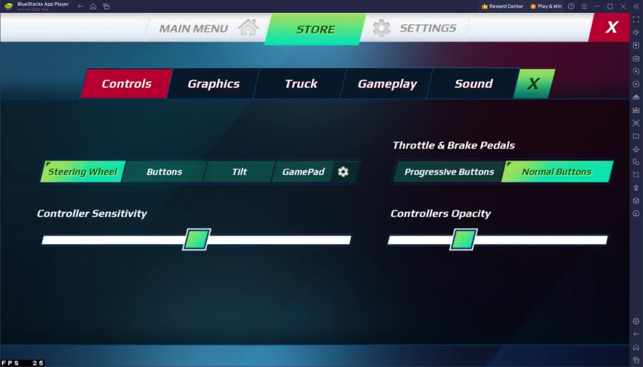 truckers of europe control settings