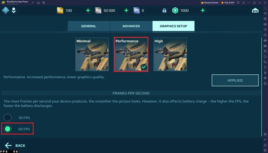 War Robots > Settings > Graphics Setup