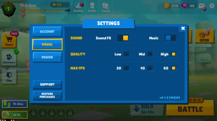 Zooba Visual Settings