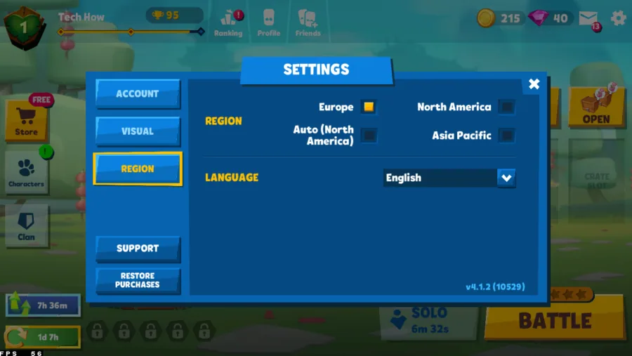 Zooba Region Settings