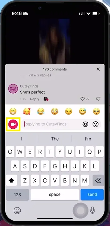 tap on camera icon