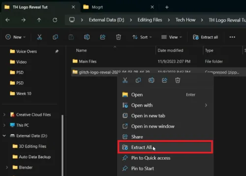 extract file