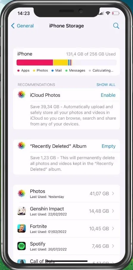 Device Storage Settings