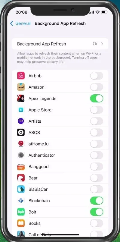 Disable Background App Refresh