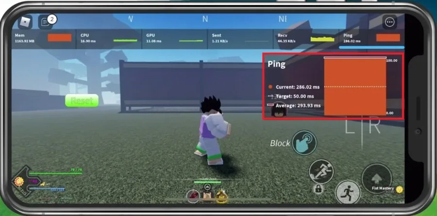 Project Slayers Settings > Ping