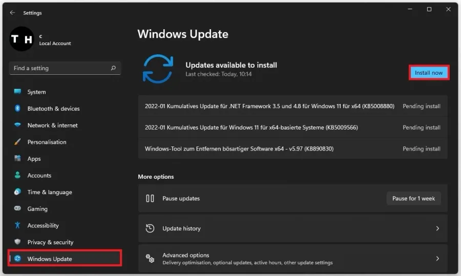 Windows Settings > Windows Update