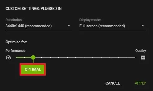 You also have the option to use custom settings when selecting the wrench icon