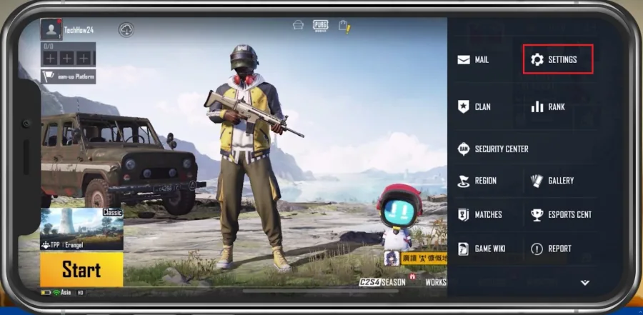 PUBG Mobile > Settings