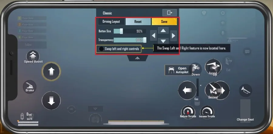 When expanding the menu below, you can change the button size and transparency wh…