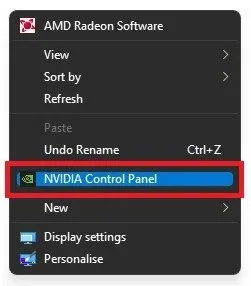 Open the NVIDIA Control Panel