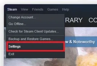 Steam > Settings