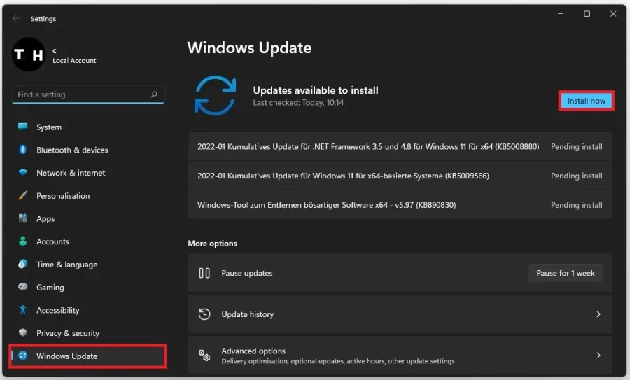 Windows Settings > Windows Update