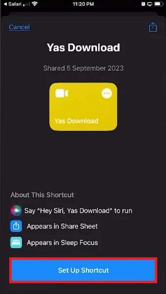 setup shortcut