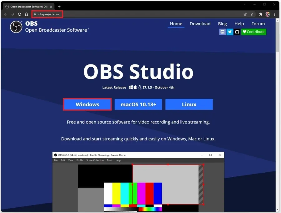Download the OBS Studio installer