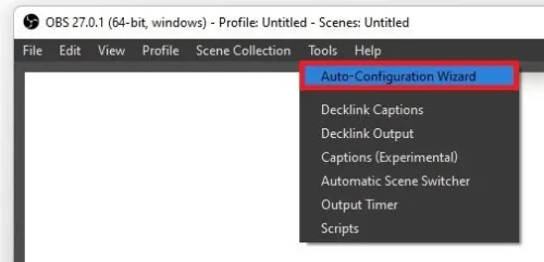 OBS > Tools > Auto-Configuration Wizard