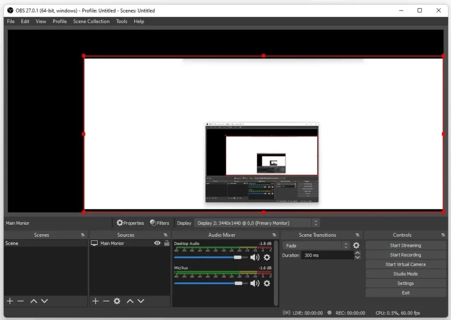 Resize the OBS sources