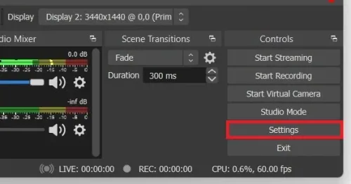 OBS Studio > Settings