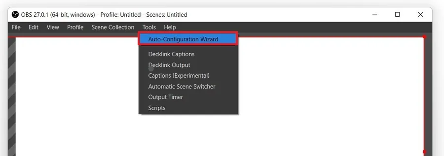 OBS Studio > Tools > Auto-Configuration Wizard