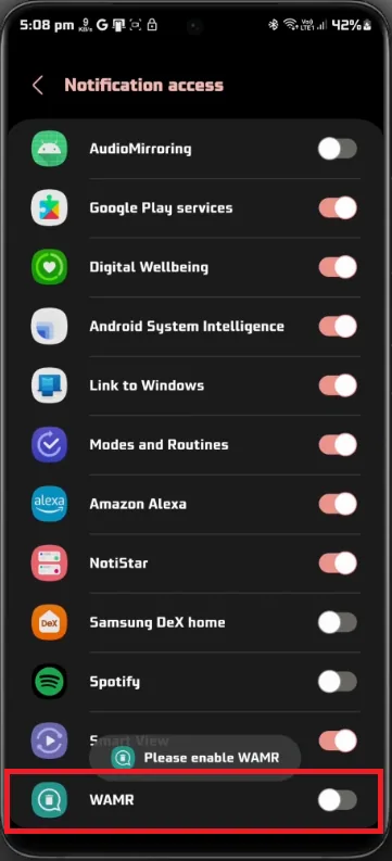 enable WARM App