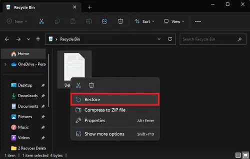windows recycle bin