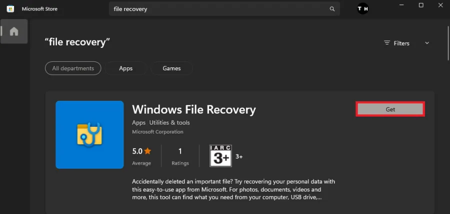 windows file recovery