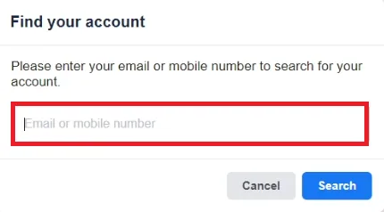 find your account on facebook
