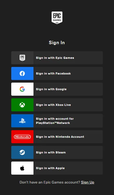 epic games sign into account